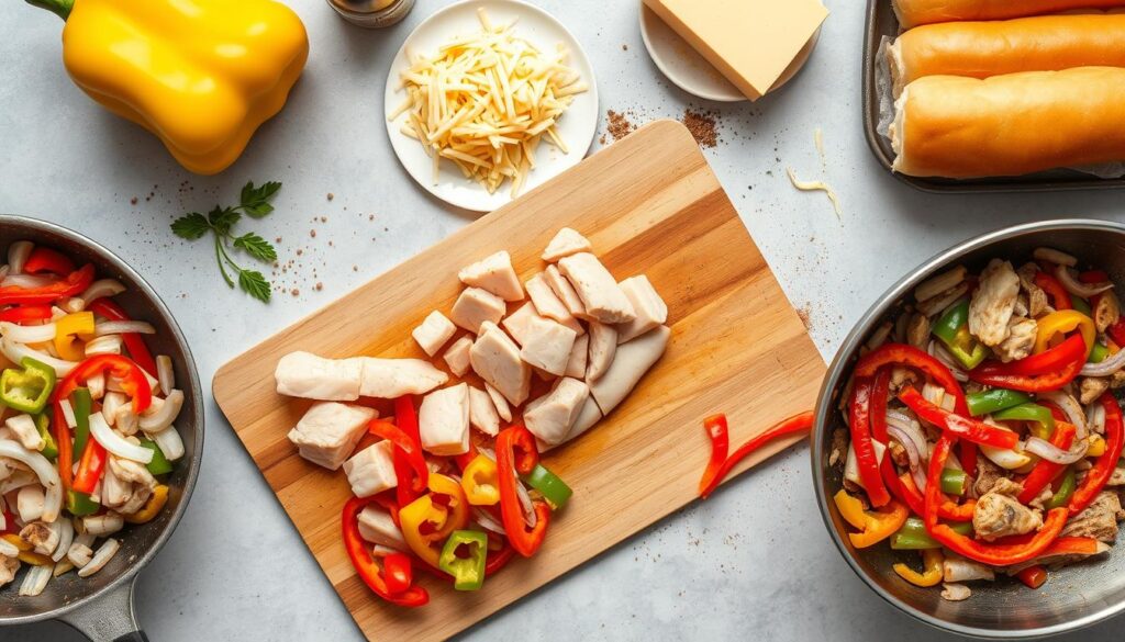 Chicken Cheesesteak Preparation