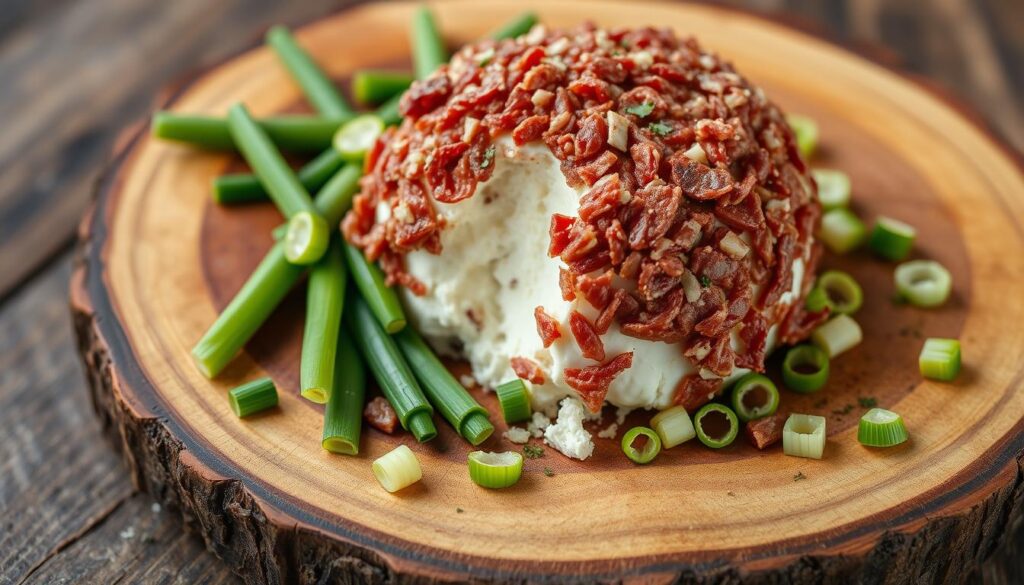 cheeseball dried beef green onions