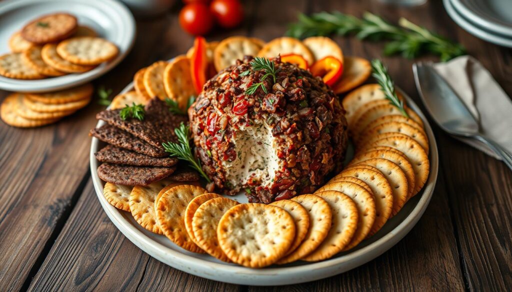 dried beef cheese ball crackers